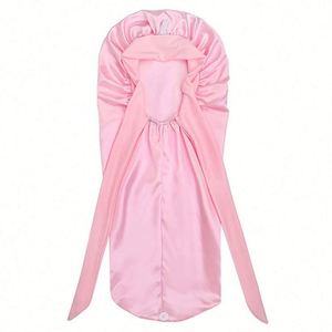 Extra Long Satin Sleep Women Wide Edge Protection Silk Bonnet for <b>Braids</b> Natural Hair Night Cap Adjustable Tie - Product Image 3