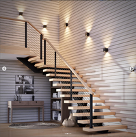 Escalier à monopoteau sans perçage avec garde-corps en câble d'acier inoxydable pour usage résidentiel