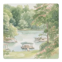 Tapis de table de mahjong de haute qualité avec un motif de peinture de paysage ; fabriqué en néoprène pour l'isolation acoustique et la réduction du bruit.