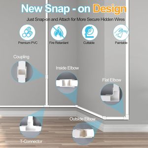 Cáp kết thúc tốt đẹp Kit Trắng 0.4m 20mm x 10mm cáp nhựa <span class=keywords><strong>PVC</strong></span> <span class=keywords><strong>Trunking</strong></span> bao gồm & băng cho phòng khách sử dụng 10 cái - Product Image 4