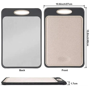 Planche à découper en acier inoxydable double face, planche à découper pour la cuisine, planche à découper en plastique de qualité alimentaire - Product Image 3