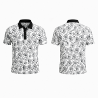 Kaos Polo Golf Pria Motif Hewan Anti-Bakteri, Bernapas, Elastis, Cepat Kering, Lengan Pendek, Bahan Spandex/Poliester