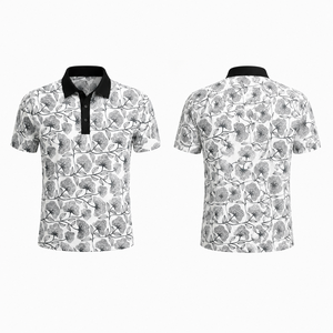 Polo de golf pour homme personnalisé à imprimé animal, anti-bactérien, respirant, extensible, séchage rapide, manches courtes, spandex/polyester - Product Image 4