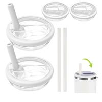Lot de 2 couvercles de rechange pour gobelet Stanley Quencher de 40 oz avec paille rabattable, anti-fuite, réutilisables