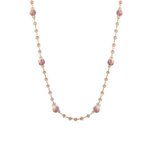 Cherry Blossom Necklace For Women Gold Chain With Pink Beads Summer Collarbone Jewelry Party Accessory - Product Image 5