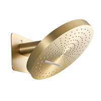 Robinet thermostatique Vaguel avec douche à massage, ensemble de douche de pluie dorée brossée, ensemble de douche de pluie pour salle de bain
