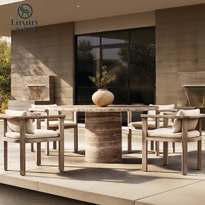 Đồ Nội Thất Ngoài Trời Thiết Lập Phong Cách Hiện Đại Gỗ Tếch Khung Không Thấm Nước Đệm Vườn Bảng Và Ghế Đặt Cho Khách Sạn - Product Image 1