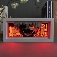Boîte à lumière LED Anime de haute qualité 26x10x5cm, sculpture sur papier 3D, design personnalisé, lampe de nuit USB pour la décoration de la chambre et du bureau