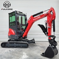 Mini-excavatrice FULCORE à expédition rapide avec cabine climatisée/chauffée en option, vérin de flèche amorti, idéale pour les travaux de jardinage et d'orchard