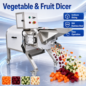 Machine industrielle à découper les pommes de terre, les carottes, les betteraves et les pommes en dés, équipement de découpe en cubes de fruits et légumes en acier inoxydable - Product Image 1