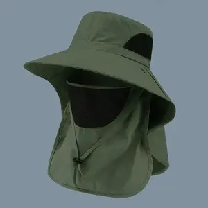 Wholesale Summer Hats UV Outdoor Hunting Fishing Cap for Men <b>Women</b> Hiking Camping <b>Visor</b> Bucket Hat Neck Flap Fisherman - Product Image 3