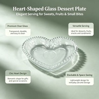 Groothandel Hartvormige Geknoopte Glazen Dessertbordjes Transparante Snack Schaal voor Fruit Taart Snoep Bruiloft Feest Tafeldecoratie