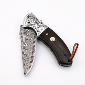 มีดพับลายมังกร ด้ามไม้แกะสลัก คุณภาพสูง พกพาสะดวก สำหรับกิจกรรมกลางแจ้งและการเอาตัวรอด - Product Image 2