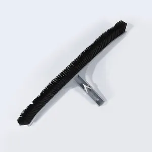 Pool Wall Brush Black PP Bristles Gray Plastic Handle Pool Cleaning Accessories