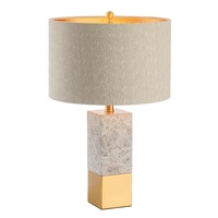 Lampe de table de lecture Simig Lighting Home Decor avec base en marbre chinois et abat-jour en tissu, disponible à l'achat en ligne
