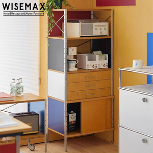 WISEMAX FURNITURE Mobile Multifunzionale in Stile Industriale <span class=keywords><strong>per</strong></span> Soggiorno, Armadio con Ripiani in Metallo Resistente <span class=keywords><strong>per</strong></span> <span class=keywords><strong>Casa</strong></span> - Product Image 3