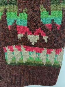 ODM OEM เสื้อถักลายเรขาคณิตแบบลำลองพร้อมกระดุมโลโก้ด้านหน้า - Product Image 5