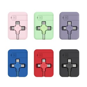 Câble de données de charge USB Type C plat rétractable 4 en 1 <span class=keywords><strong>avec</strong></span> support de téléphone - Product Image 6
