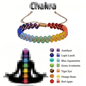Crystal <b>Bracelet</b> Double Layer Handmade Woven <b>Rope</b> Bohemian Style Color Blocking Everyday Wear Women's Jewelry - Product Image 2