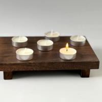 Bougies chauffe-plat en cire de paraffine à zeste d'agrumes, longue durée de combustion, mini, personnalisées, en boîte fenêtrée, pour la décoration de la maison et les cadeaux de Diwali, vente en gros