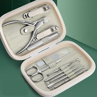 Ensemble de manucure de luxe en acier inoxydable de qualité supérieure, portable, 9 pièces, pour bébé et adulte, coffret cadeau