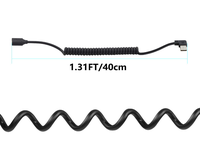 Câble enroulé USB 2.0 mâle à femelle à 90 degrés
