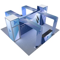Stand d'exposition moderne modulaire 20x20 avec toile tendue rétroéclairée par LED pour les promotions, les expositions, les ventes et les événements