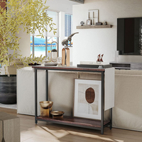 Table console moderne de luxe en métal et bois, longue, marron, unique, en acier, pour salle à manger, couloir