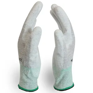Sarung tangan aman ESD bengkel elektronik, sarung tangan kerja Anti statis, lapisan ujung jari PU