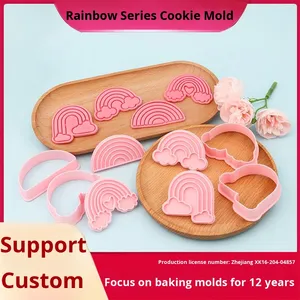 Cầu Vồng Loạt 3D Phim Hoạt Hình Cookie Khuôn Nhựa Tự Làm Đất Sét In Cookie Máy Cắt Đám Mây Hình Bánh Sandwich Bột Khuôn Cho Trẻ Em Nướng - Product Image 2