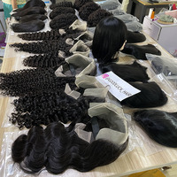 Perruques bouclées birmanes en cheveux vietnamiens bruts SDD, avec dentelle transparente HD 13x4 pour perruques