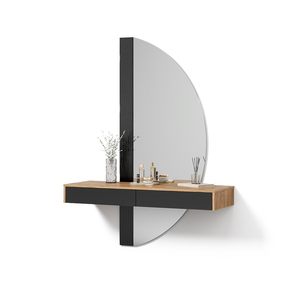 Toeletta da camera Combohome <span class=keywords><strong>Melisa</strong></span> in stile giapponese, nera, 120 cm, 2 cassetti, altezza regolabile, pannello in MDF, resistente ed ecologica - Product Image 3