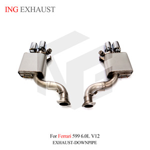 Tubo de escape de acero inoxidable <span class=keywords><strong>ING</strong></span> Catback para Ferrari 599 6.0L V12 con escudo de cabeza piezas de tubo de torneado automático de alto rendimiento de flujo - Product Image 6