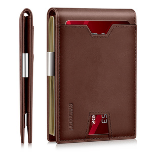 Elegante portafoglio sottile per uomo in vera pelle con Clip porta soldi <span class=keywords><strong>nero</strong></span> - Product Image 2