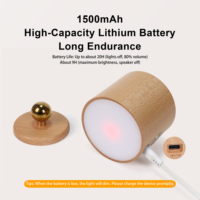 Lampe de chevet LED tactile en bois massif, 3 niveaux de luminosité réglables, rechargeable, lumière de nuit 4000K pour la protection des yeux, pour chambre à coucher, hôtel, décoration, cadeau