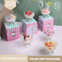 Bougie parfumée artisanale en cire de soja en forme de dessert, mignonne en forme de sundae, parfum fruité, pour les fêtes, le Nouvel An, la décoration de la maison, cadeau