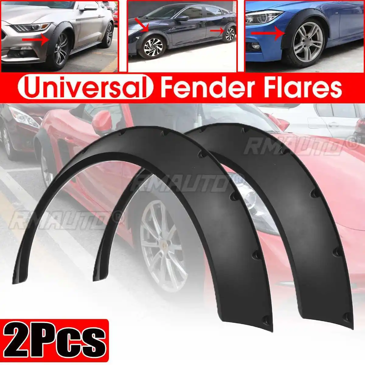 Phổ 2pcs xe cho Fender Pháo Sáng cho xe ô tô Bộ dụng cụ cơ thể bùn giật gân bảo vệ bánh xe arches mở rộng cho BMW cho Benz cho Ford