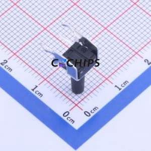 TS-1093C-A165B3-D1 Tactile Switch Bent Lead Through Hole-4P,6x6mm Single Pole Single Throw Round Button 2.5N Right Angle Insert - Product Image 2