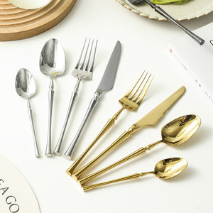 Ensemble de couverts Shinyjh Slim Waist en acier inoxydable 304, style occidental épaissi, pour hôtels et desserts - Product Image 2