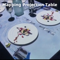 Nouveau design de système de table à manger à projection interactive assiette interactive centre commercial restaurant bar