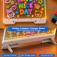 Tableau lumineux LED créatif réutilisable en acrylique pour dessin et écriture avec support pour enfants, fêtes et décoration intérieure