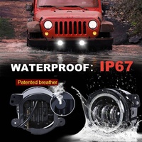 Para Toyota Lexus, Lámpara Antiniebla LED de 4'' con Anillo Halo, 30W, Luz Diurna de 4 Pulgadas con Ojos de Ángel para Jeep Wrangler JK