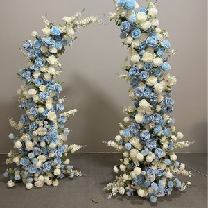 ฉากหลังงานเทศกาลสไตล์โบฮีเมียนรูปโค้งดอกไม้แบบอสมมาตรสีดัสตี้โทน - Product Image 3