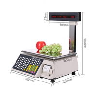 Balance électronique de supermarché au détail 30kg TMA pour l'impression de codes à barres Balance de pesée d'étiquettes pour le calcul des prix pour la mesure