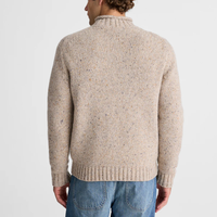 Pull en tricot à col rond côtelé classique pour homme, à manches longues, avec motif à pois dégradé