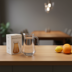 Carafe à eau en verre transparent moderne JARRA CRISTAL 1,3 L pour les fêtes et les boissons - Product Image 2