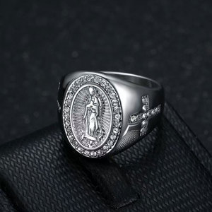 แหวนสัญลักษณ์อินฟินิตี้ประดับเพชร สแตนเลส 316L ไม่ลอก ไม่ดำ สำหรับผู้หญิงและผู้ชาย  แบบศาสนา  ขายส่ง - Product Image 2