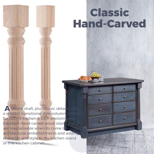 Pilares y Balaustres de Madera Maciza Reales y Elegantes de 2023, Escaleras de Lujo, Columnas Grandes Decorativas de Madera Tallada, Poste de Madera Romano - Product Image 3