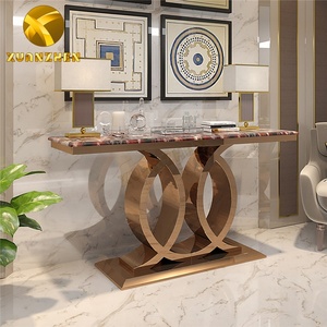 Living Room Furniture Metal Entry <strong>Table</strong> <strong>Corner</strong> <strong>Hallway</strong> Console <strong>Table</strong> <strong>Small</strong> Hotel Marble Modern Luxury Gold Console <strong>Tables</strong> - Product Image 4