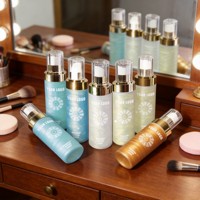 Spray Fixateur de Maquillage Minéral 100ml Marque Privée, Contrôle du Sébum, Logo Personnalisé, Végan, Scintillant Rose Doré, Résistant à l'Eau